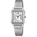 CASIO Analog Square mini Quartzuhr römisch Stahl weiss