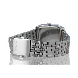 CASIO Analog Square mini Quartzuhr römisch Stahl weiss