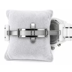 RENDEX Ceramic XL Chrono Quartz Keramikband weiss