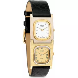 ZENO Dual Time Zweizeitenuhr Art Dco Quartz