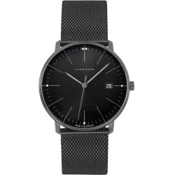 Junghans MAX BILL 38 Quartzuhr Stahl schwarz Index Mesh