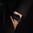 Junghans MAX BILL 38 Quartzuhr Stahl schwarz Index Mesh