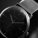Junghans MAX BILL 38 Quartzuhr Stahl schwarz Index Mesh