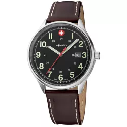 M-WATCH Pilot 41 Swiss Quartzuhr schwarz braun