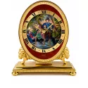 IMHOF Tischuhr Quartz Oval Romantik von Hand emailliert