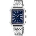 CASIO Analog Square mini Quartzuhr römisch Stahl blau