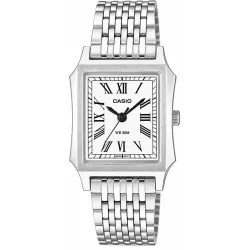 CASIO Analog Square mini Quartzuhr römisch Stahl weiss