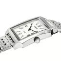 CASIO Analog Square mini Quartzuhr römisch Stahl weiss