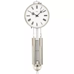 AMS Pendeluhr mechanische Wanduhr römisch silber