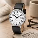 Regent Just Time: Armbanduhr mit Zahlen Leuchtzifferblatt 39mm