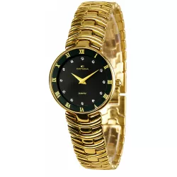 CATENA Marbella Diamond vergoldete Damenuhr schwarz