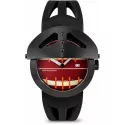 ZENO-WATCH BASEL Gladiator XL Quartzuhr Edelstahl schwarz rot