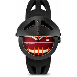 ZENO-WATCH BASEL Gladiator XL Quartzuhr Edelstahl schwarz rot