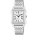 CASIO Analog Square mini Quartzuhr römisch Stahl weiss