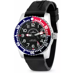 ZENO-WATCH BASEL Airplane Diver XL Taucheruhr Quartz blau-rot