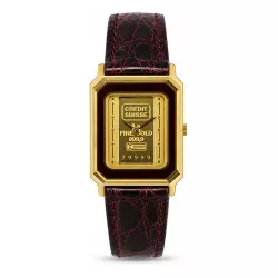 CATENA Lingot d'or Quartzuhr mit 1g Goldbarren rot