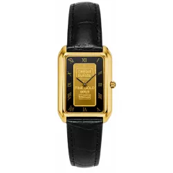 CATENA Lingot d'or Quartzuhr mit echtem Goldbarren schwarz