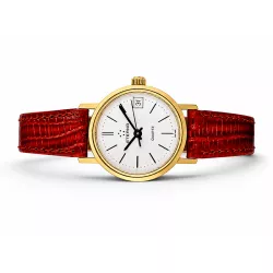 ETERNA Vintage Damen Golduhr Quartz Lederband