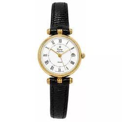 Prestige de Genve Damen Golduhr Quartz Lederband