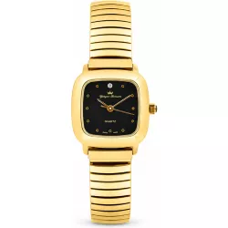 YONGER BRESSON Stretch Armbanduhr vergoldet