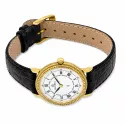 SAINT-BLAISE Sapphire Crystal Golduhr mit Lederband
