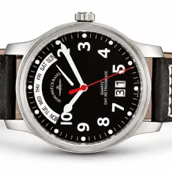 ZENO-WATCH BASEL Pilot Oversized XL Quartz Fliegeruhr Tag und Datum