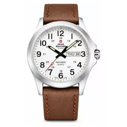 SWISS MILITARY Klassik Zahlen Tag Datum Stahl weiss