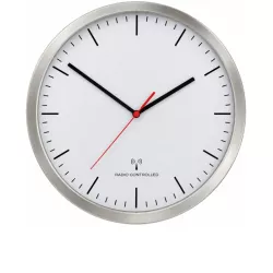 TFA EFR Sweep Silent Funkwanduhr silber mit Index