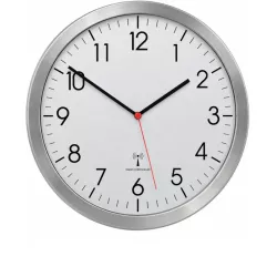 TFA EFR Sweep Silent Funkwanduhr silber mit Zahlen