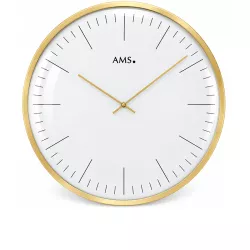 AMS Bauhaus Quartzwanduhr gold gross