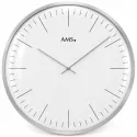 AMS Bauhaus Quartzwanduhr silber gross