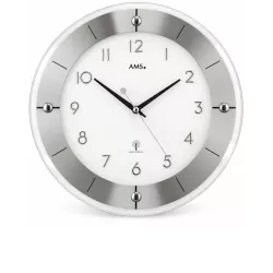 AMS Apollo Funkwanduhr silber
