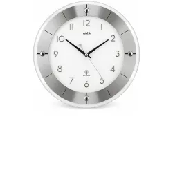 AMS Apollo Funkwanduhr silber