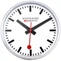 MONDAINE Wall Clock SBB Bahnhofswanduhr silber/weiss