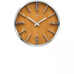 ATLANTA Wood Design Silent Quartz Wanduhr Erlenholzoptik