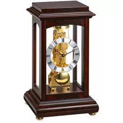HERMLE mechanische Skelett Tischuhr mit Glockenschlag