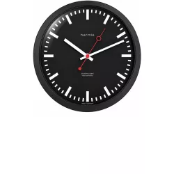 HERMLE Grand Central Station Funkwanduhr schwarz
