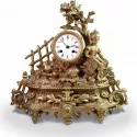 ANTIK mechanische Empire Tischuhr mit Mädchen ca. 1830