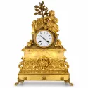 ANTIK mechanische Empire Tischuhr mit Bauernmädchen ca. 1810