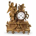 ANTIK mechanische Empire Tischuhr mit Engel ca. 1820