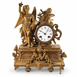 ANTIK mechanische Empire Tischuhr mit Engel ca. 1820