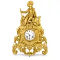 ANTIK mechanische Empire Tischuhr mit Jäger ca. 1820