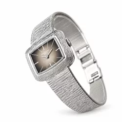 JAQUETGIRARD Silberuhr NOS Handaufzug braun