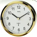 AMS Art Deco Funk Tischuhr gold mit Glaseinsatz