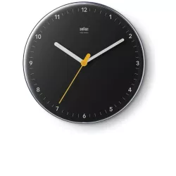 BRAUN Funkwanduhr Bauhaus Silent 23cm schwarz