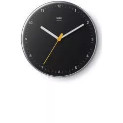 BRAUN Funkwanduhr Bauhaus Silent 23cm schwarz