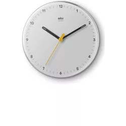 BRAUN Funkwanduhr Bauhaus Silent 23cm weiss