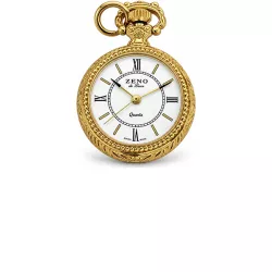 Klassik Anhängeuhr rund vergoldet Zahlen