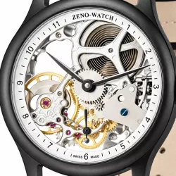 ZENO-WATCH BASEL Retro XL Skelettuhr Ltd Handaufzug schwarz