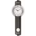 AMS Pendeluhr Funk Wanduhr anthrazit mit Carbon Applikation